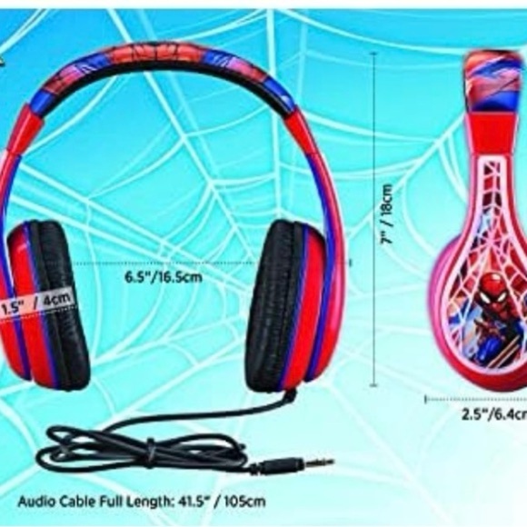 Spiderman Kids Headphones, Adjustable Headband, Stereo Sound.​​​ - Picture 4 of 8